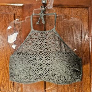 Venus Sage Green Halter Bikini Swim Top 32D 34C 36B Adjustable Boho Chic Beach